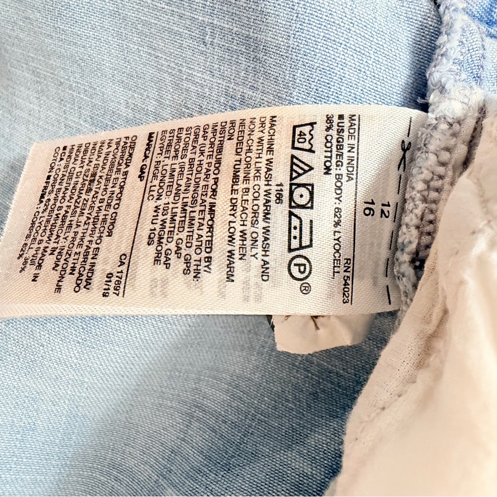 Gap Button Front Midi Light Wash Denim Skirt - image 4